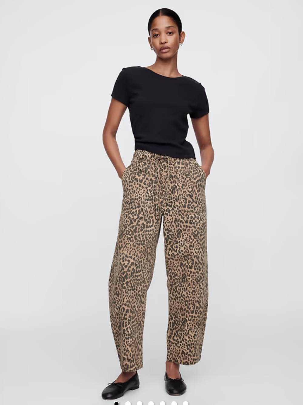 GAP Cheetah Print Barrel pull-on jeans